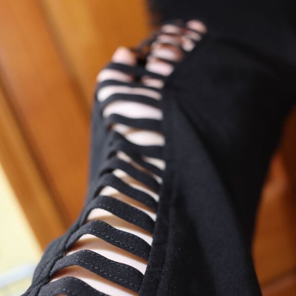 Impulse Black Corset Leg Ladder Cut Out Pants 34 - Picture 9 of 12